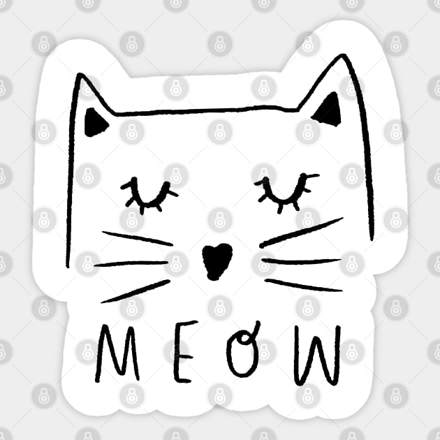 Meow Cat Sticker by geeklyshirts